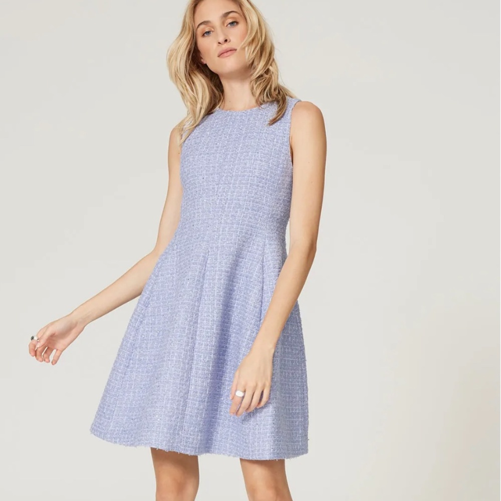 Emporio Armani Periwinkle tweed with sequins dress